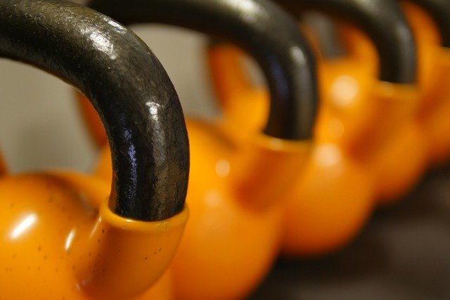 orange kettlebells